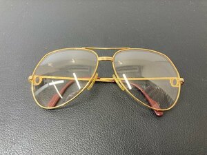 中古品　カルティエ Cartier メガネ 眼鏡 ゴールドメッキ 140 ティアドロップ