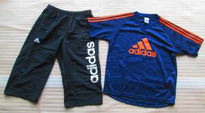 [ unused ]ADIDAS Adidas * dry series T-shirt 150 size * shorts 160 size nylon series * postage 230 jpy OK!