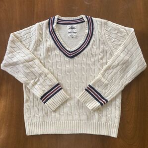 オリーブデオリーブ Vネックセーター ケーブル編み襟袖ライン