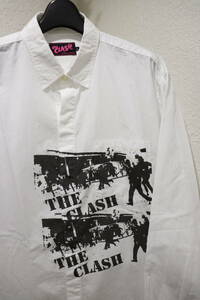 即決 HYSTERIC GLAMOUR ヒステリックグラマー THE CLASH CLASH RIOT 長袖レギュラーシャツ フォトプリントシャツ メンズ L No.02183AH10