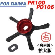 右用赤色 ダイワ Daiwa PR100 PD106 用 ドラグ スタードラグ 炭素 カーボン ロングアーム ドレスアップ カスタムパーツ_画像1