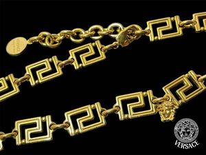 VERSACE Grecamania Necklace ヴェルサーチ グレカ ネックレス メドューサ チャーム ゴールド メタリック アクセサリー イタリア製 正規品