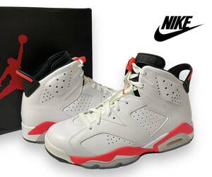 2014年製 Nike Air Jordan 6 Retro Infra Redナイキ エアジョーダン6 レトロ ホワイト インフラレッド 384664 123 スニーカー 正規品