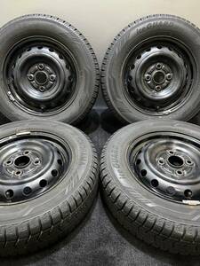 155/70R13 YOKOHAMA/ice GUARD iG60 18年製 トヨタ ピクシスエポック 純正 スチール 13インチ 4J ＋45 100 4H スタッドレス 4本 (南1-E739)