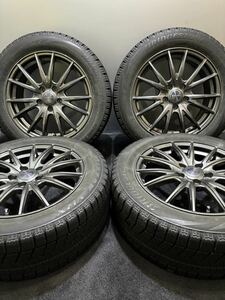 215/55R17 BRIDGESTONE/VRX 17年製 VELVA 17インチ 7J ＋53 114.3 5H スタッドレス 4本 ヴェゼル オッデセイ (南6-F16)