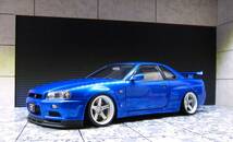 Aa 1/18 R34 GT-R V-specⅡベイサイドブルー カスタム nismo LMGT4 BNR34 GTR ニスモ_画像1