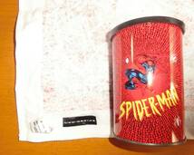 スパイダーマン 缶貯金箱 ハンカチ