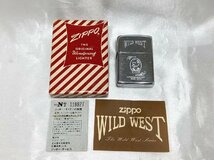 キングラム[01]ZIPPO ジッポ WILD WEST ワイルドウエスト シルバーカラー オイルライター 火花確認済み【送料無料】J054_画像1