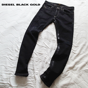 美品☆DEISEL BLACK GOLD テーパードジーンズ W32 L32程度 黒