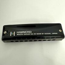 【F0216】ハーモニカ SUZUKI G HAMMOND MOUTH ORGAN HA-20 MADE BY SUZUKI JAPAN 10穴 10ホール スズキ_画像2