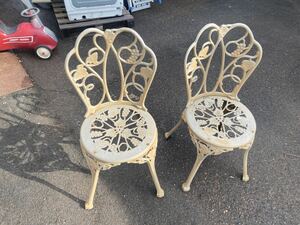 アルミ　鋳物　庭椅子 椅子 ガーデンチェア　2個セット