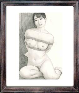 初出品版画！！石川吾郎 美人画 2017年東スポ挿絵画 　セレブ妻傍若無人なおっぱい49