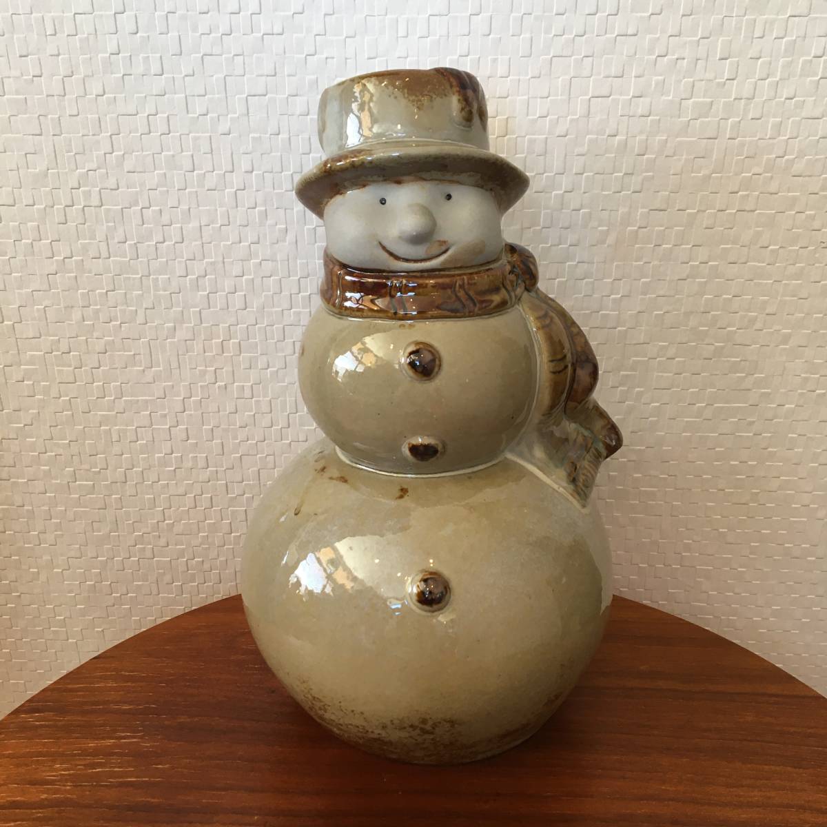 Snowman, Handmade, Ceramic, Figurine, Handmade items, interior, miscellaneous goods, ornament, object
