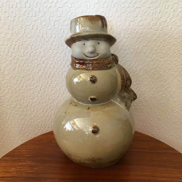 スノーマン　雪だるま　ハンドメイド　手作り　置物　陶器