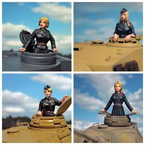 ミリタリー フィギュア 女性兵士 4体 セット 1/35スケール 樹脂 未塗装 未組み立て 陸軍 ジオラマ おもちゃ レジン グレー キット p489