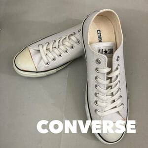 【新品未使用】コンバース CONVERSE スニーカー ローカット レザー 紐 LOW シューズ ALL STAR 白 ホワイト 27.5cm @◆