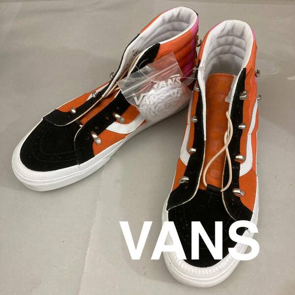 【新品未使用】バンズ VANS sk8-Hi オブザウォール Echo DX スニーカー シューズ 替え紐 ハイカット オレンジ ピンク ブラック26.5cm @◆