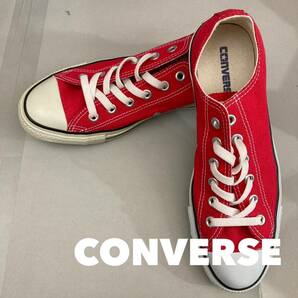 【新品未使用】コンバース CONVERSE ローカット オールスター ALL STAR スニーカー 赤 キャンバス地 LOW 靴 レッド 26.0cm @◆