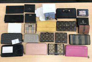 財布等 おまとめ21点 ブランド多数 LOUIS VUITTON COACH PRADA FENDI Burberrys PORSCHE DESIGN ATTENTION ヴィトン プラダ フェンディ他