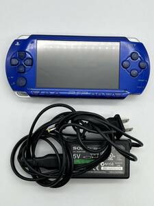 64190 通電OK SONY PSP プレイステーションポータブル PSP-1000 メタリックブルー ゲーム機 充電器付き PSP-100