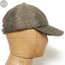 S 新品 Berluti Scritto Cap ベルルッティ スクリット コットン ジャカード キャップ カリグラフィ カーキ グリーン レザー ベースボール_画像4