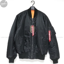 3L 新品 ALPHA INDUSTRIES MA-1 フライト ジャケット ブラック JAPAN SPEC アルファ ボンバー ブルゾン ジャパン スペック 20004-5401 黒_画像2