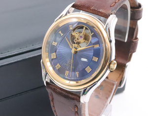 【ト長】GIVENCHY ジバンシー 腕時計 REG モデル スケルトン 裏スケ 自動巻き AT 社外ベルト ネイビー系文字盤 IR481IOB88