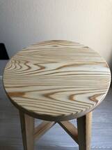 丸椅子・スツール・木製・おしゃれ・サイドテーブル・handmade・無垢材・訳あり_画像4