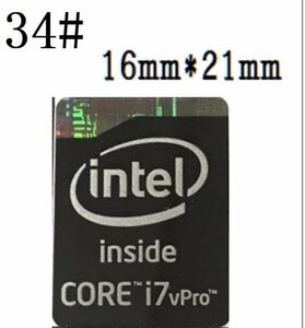 34# 四代目【CORE i7vPro黒】エンブレムシール■16*21㎜■ 条件付き送料無料