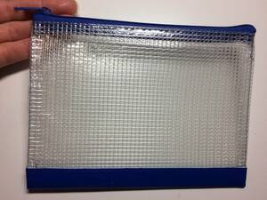  mesh case 12×16.5cm transparent × blue color new goods 