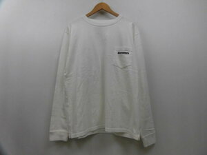 新品 MOUNTAINSMITH マウンテンスミス ロンT ロゴ プリント Tシャツ 長袖 バックプリント 胸ポケット オフホワイト 白 Mサイズ １