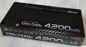 バッテリー XPOWER R-SPEC Li-HV 7.6V 4200mAh 120C/240C XPRHV4200S-B　1本　送料無料