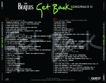 THE BEATLES / GET BACK-SONGTRACK Ⅲ (2CD) ルーフトップ リマスター get back_画像2