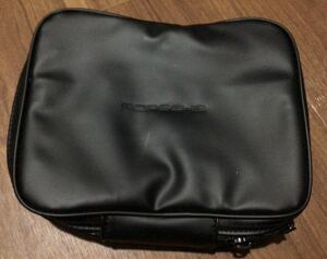  Porsche Logo clutch bag * black fake leather PORCHE handbag pouch 