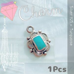  free shipping *akeeeeey*[Silver925] pendant top natural stone turquoise charm ala Beth k turquoise pendant charm 