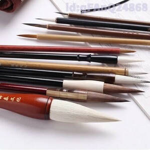 Ar2637: 中国筆 １１個 セット 書道 ブラシ 絵画 ペン 中国 筆 鳥風景 水墨画 ブラシペン 習字 ふで 美術品 美品 文房具 まとめて