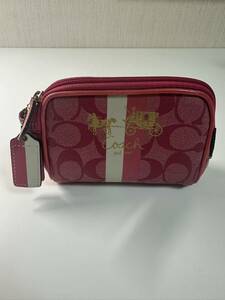 COACH Coach signature pink series pouch case 