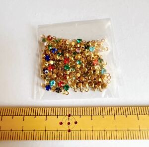 ガラスチャーム ガラスコネクターチャーム ラウンド 2カン付き　　3mm 100個