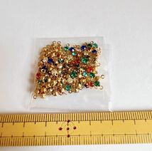 ガラスチャーム ガラスコネクターチャーム ラウンド 2カン付き　　3mm 100個_画像2