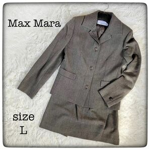 Max Mara 白タグ セットアップ スカートスーツ シルク混 40