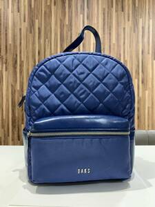 【D4752】DAKS ダックス リュックサック バックパック キルティング リュック レザー ナイロン 青系 ネイビー系