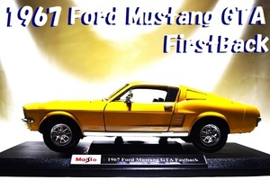 新品マイスト1/18 【Maisto】■1967年式Ford Mustang GTA Fastback/レア色■ミニカー/ポルシェ/BMW/フェラーリ/アウディ/オートアート/京商