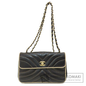 CHANEL シャネル Vステッチ ココマーク ゴールド金具 ショルダーバッグ ラムスキン レディース 中古