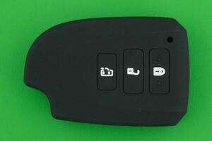  Toyota ( Porte * Spade * Hiace и т.п. )*3 кнопка * для умного ключа силикон покрытие кейс * чёрный цвет (. знак белый цвет )