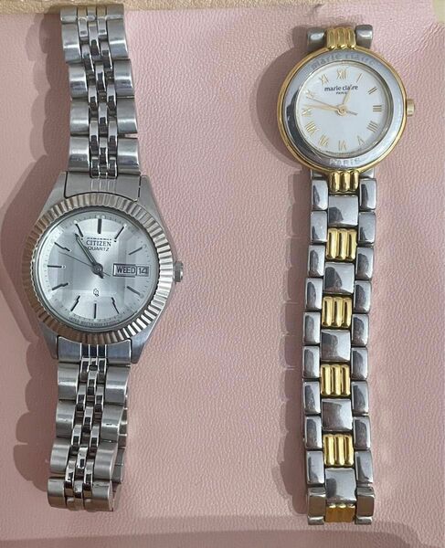 (美品、稼働)CITIZEN腕時計とmarie claire腕時計