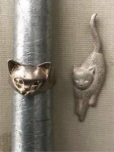 猫 ネコ キャット CAT 玉 タマ エジプト シルバー silver 銀製 925 スターリング ペンダント ネックレス トップ ヘッド リング 指輪