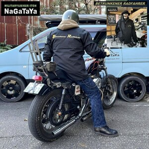 クラブスタイル BETRUNKENER RADFAHRER ベェトォンナ ラドファ バックロゴ T/C コーチジャケット Lサイズ 黒 防風はっすい加工 