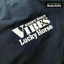 VIBES バイブズ Lucky Horse 鉄馬 Tシャツ 6,2オンス メンズTシャツ Mサイズ ブラック BIKE バイカーウエア_画像6