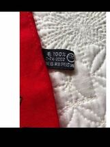 未使用　ウール100% ストール　マフラー　スカーフ　赤、ネイビー、白の柄_画像2