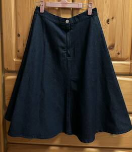 GU　デニムスカート　インディゴブルー　フレアライン　XLサイズ
